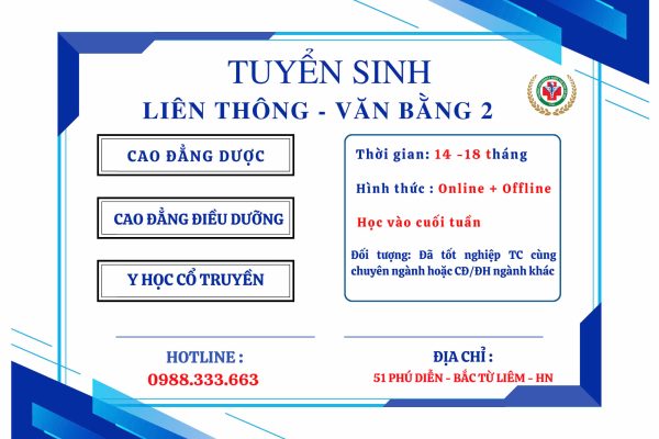 Thông báo tuyển sinh các lớp VB2-Liên thông Ngành Y Dược 2026