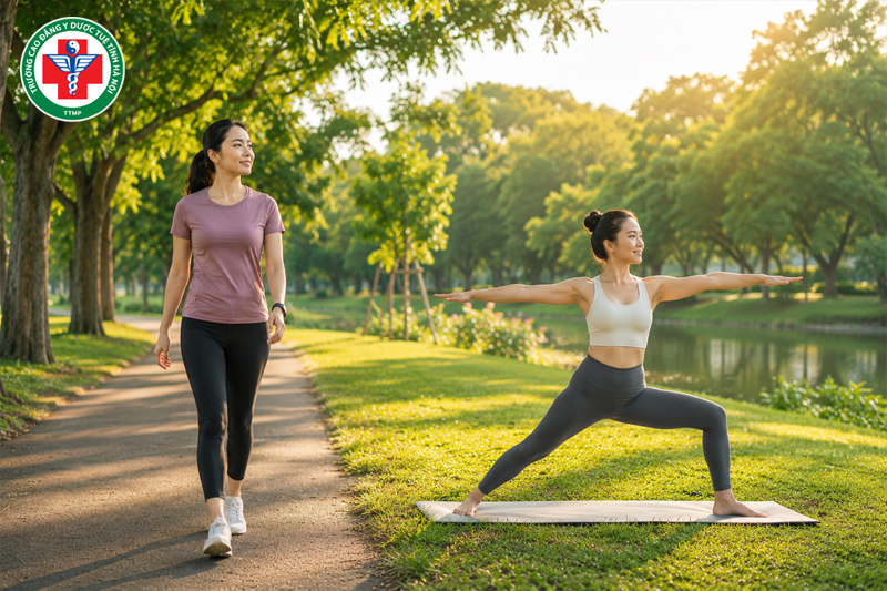 Duy trì tập luyện nhẹ nhàng như đi bộ, yoga
